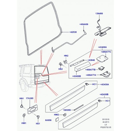 Land rover poignee tournante-couverture Discovery 3 (LR016354)