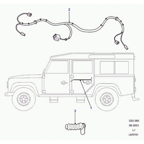 Land rover cablage Defender 90, 110, 130 (LR016437)