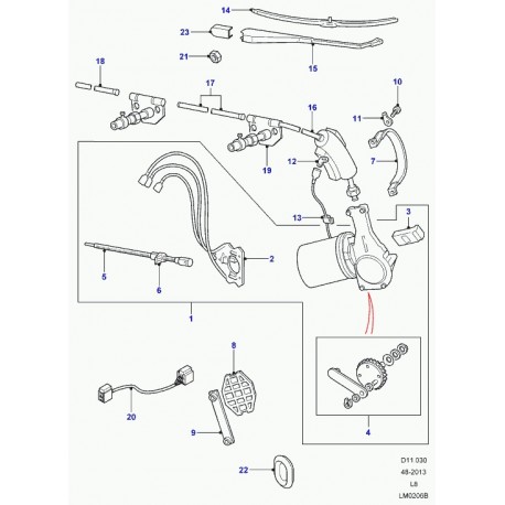 Land rover cable Defender 90, 110, 130 (LR016445)