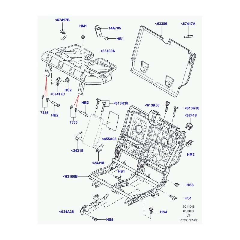 Commander support coussin de siege avant Range L322, L405, Sport LAND ROVER  (HGD500020) pas cher sur RLD Autos