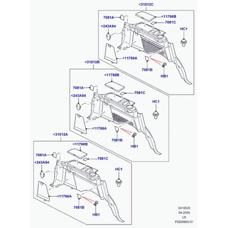 Land rover panneau de garnissage de custode Discovery 3 (LR016551)