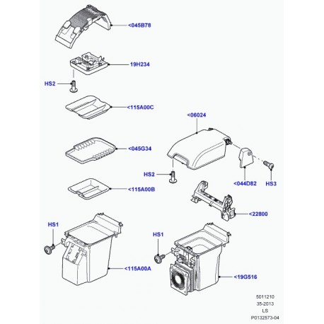 Land rover accoudoir console Discovery 3 (LR016755)