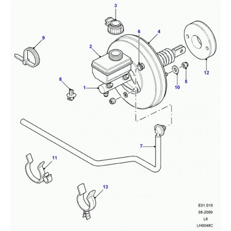 Land rover tuyau flexible a depression Defender 90, 110, 130 (LR016775)