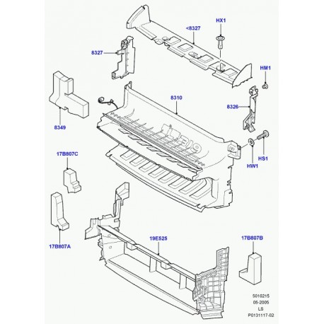 Land rover deflecteur d'air Discovery 3, Range Sport (LR016838)