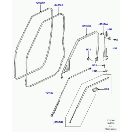 Land rover leche vitre Range L322 (LR016866)