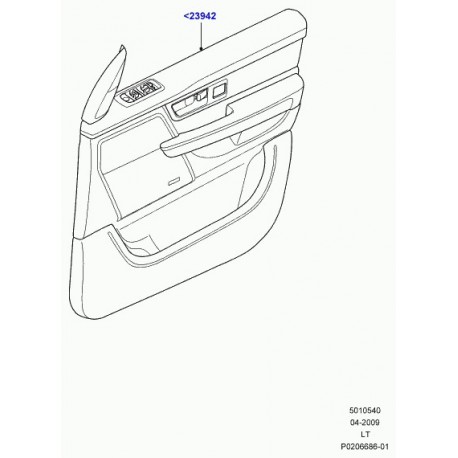 Land rover panneau de garnissage de porte Range Sport (LR016877)