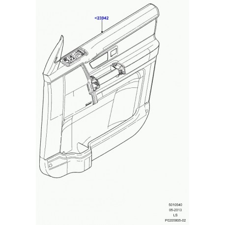 Land rover panneau de garnissage de porte Discovery 3 (LR016878)