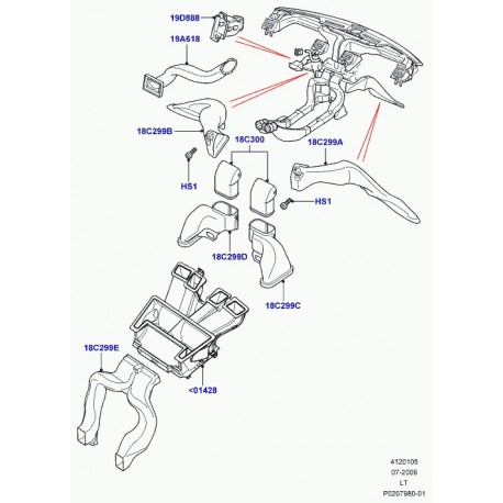 Land rover conduit d'air Discovery 3, Range Sport (LR016907)