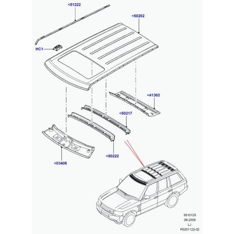 Land rover pavillon Range L322 (LR016911)