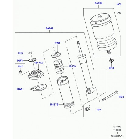 Land rover damper Range L322 (LR016966)