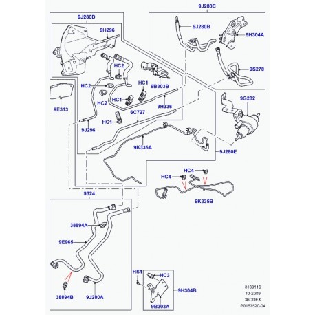 Land rover tuyau de combustible Range Sport (LR016986)