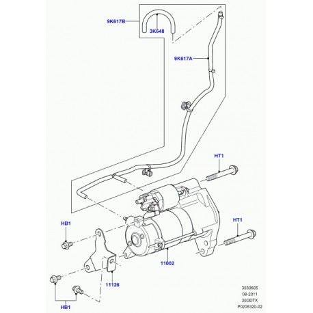 Land rover douille de bouton pression Range L322,  L405,  Sport (LR017279)