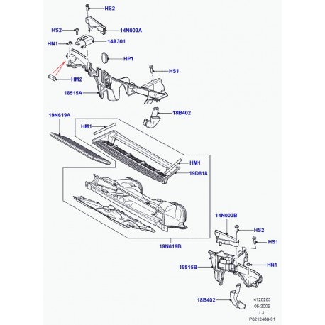 Land rover protecteur de cables Range L322 (LR017355)