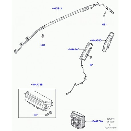 Land rover airbag lateral Discovery 3, Range Sport (LR017430)