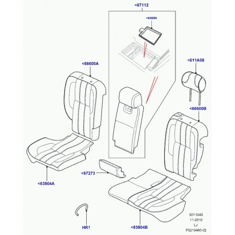 Land rover garniture coussin de siege arrière Range L322 (LR017743)