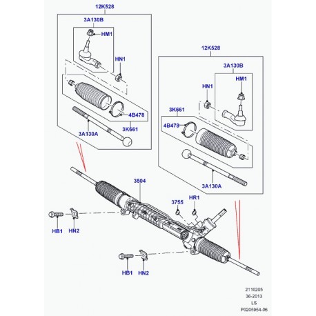 Land rover cremaillere Discovery 3 (LR017920)