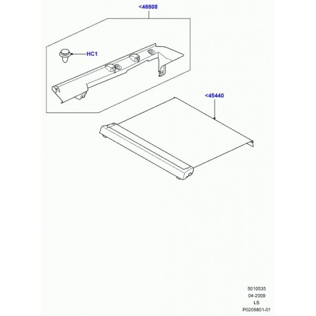 Land rover appui-panneau recouv. coffre bag. Discovery 3 (LR017959)