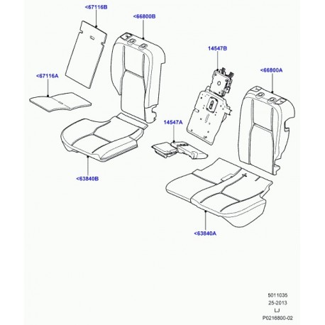 Land rover panneau dossier de siege Range L322 (LR018076)