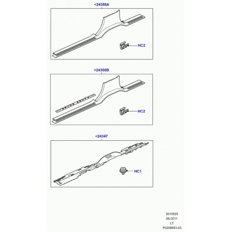 Land rover panneau lateral interieur Range Sport (LR018085)