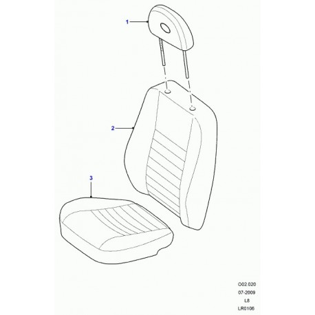 Land rover repose tete Defender 90, 110, 130 (LR018119)