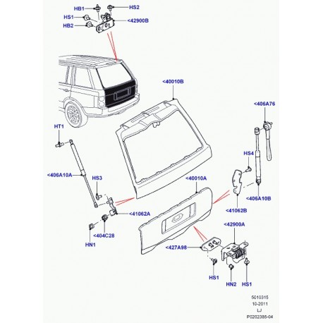 Land rover porte de coffre a bagages Range L322 (LR018131)