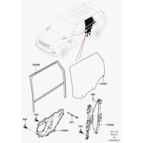 Land rover vis Range L322,  L405,  Sport (LR018267)