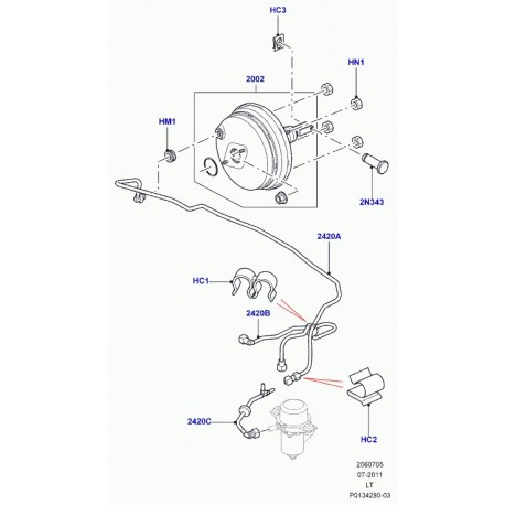 Land rover tuyau de frein Range Sport (LR018336)