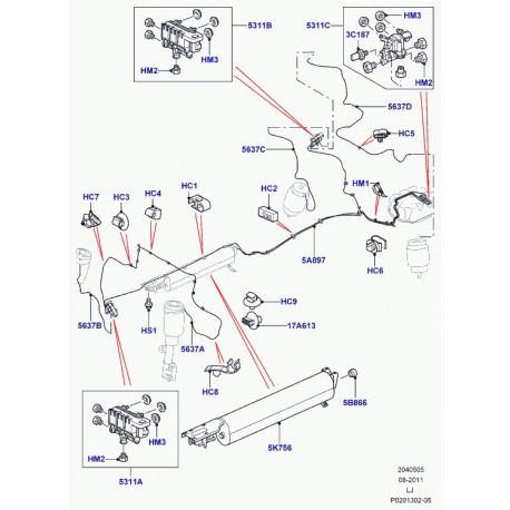 Land rover tuyau d'aspiration d'air Range L322 (LR018445)