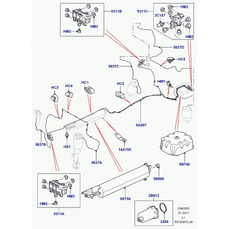 Land rover tuyau Range L322 (LR018446)