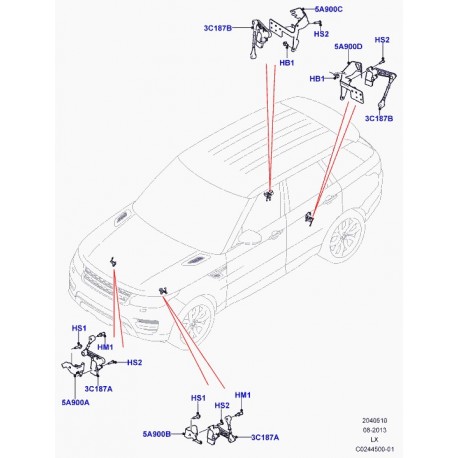 Land rover vis Discovery 3, Range L322, L405, Sport (LR018508)