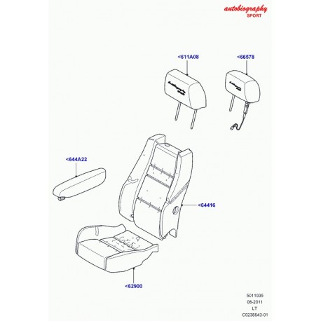 Land rover garnissage coussin de siege Range Sport (LR018885)