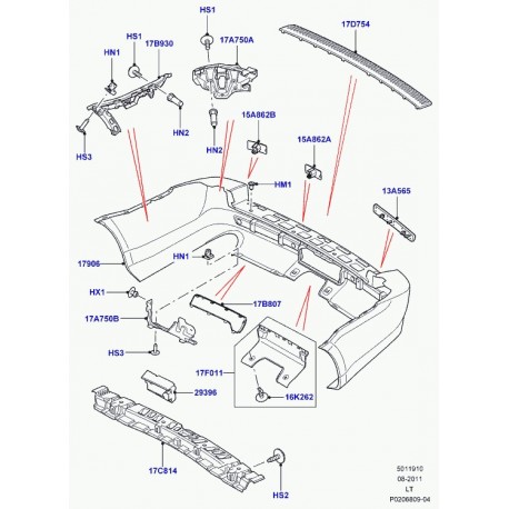 Land rover couverture Range Sport (LR019170)