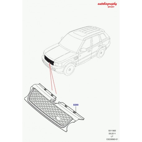 Land rover grille centre Range Sport (LR019208)