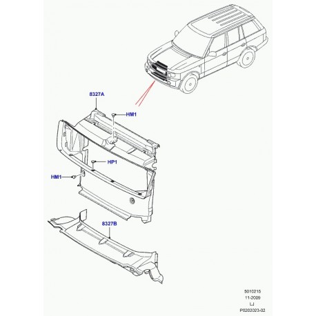 Land rover deflecteur d'air Range L322 (LR019325)