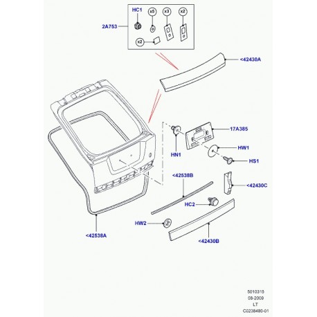 Land rover support plaque de police Discovery 3, Evoque, Range Sport (LR019327)