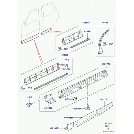 Land rover moulding door outside Range Sport (LR019330)