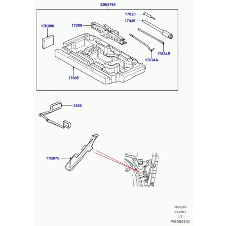 Land rover sac rangement des outils Discovery 3, Range Sport (LR019620)