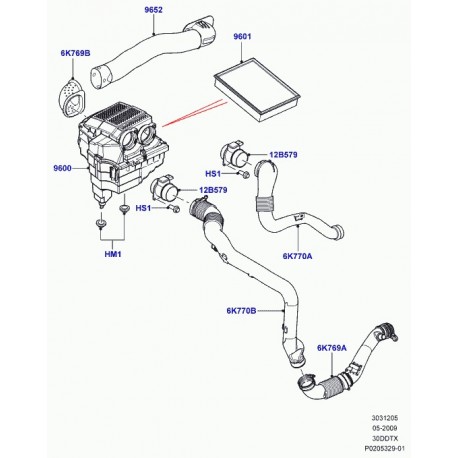 Land rover conduit d'air Range Sport (LR020023)