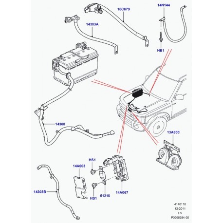 Land rover cable Discovery 3 (LR020064)