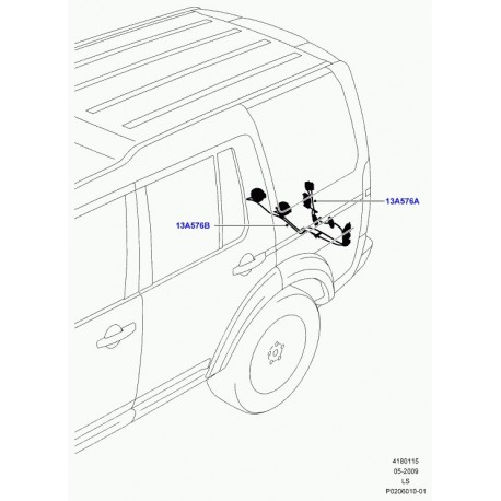 Land rover cablage barre de remorquage Discovery 3 (LR020138)