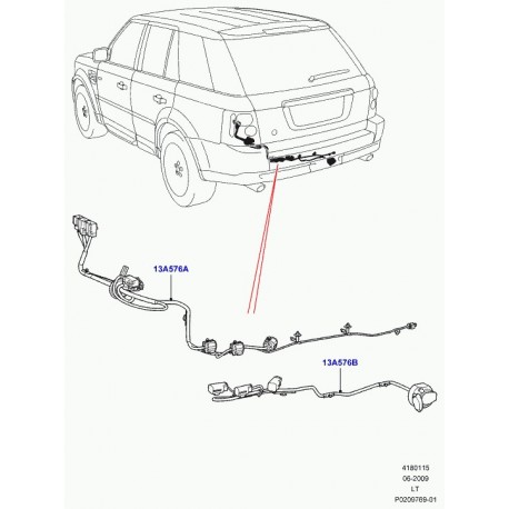 Land rover jeu electrique de barres remorquage Range Sport (LR020148)