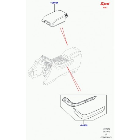 Land rover tole de console Range Sport (LR020243)