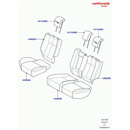 Land rover garniture coussin de siege arrière Range Sport (LR020261)