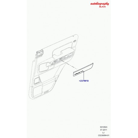 Land rover piece insertion garnissage porte Range L322 (LR020450)