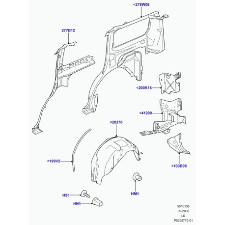 Land rover tole protectrice passage de roue Discovery 3 (LR020471)