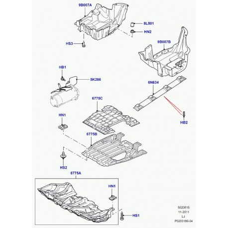 Land rover ecran thermique Range L322 (LR020525)