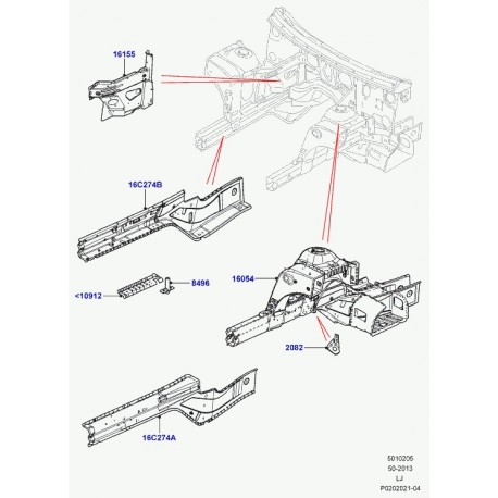 Land rover renfort longeron Range L322 (LR020617)