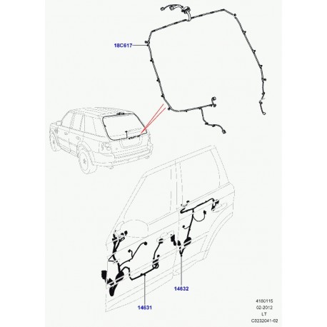 Land rover cable de liaison Range Sport (LR021128)