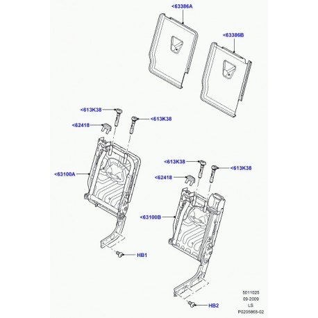 Land rover recouvrement support siege arrière Discovery 3 (LR021537)