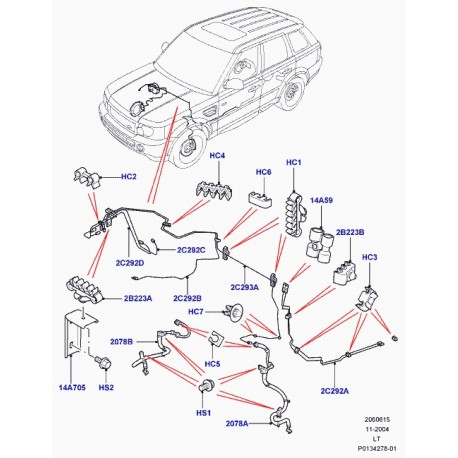 Land rover tuyau de frein Discovery 3, Range Sport (LR021670)